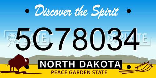 5C78034 North Dakota License Plate