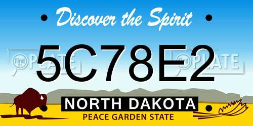 5C78E2 North Dakota License Plate