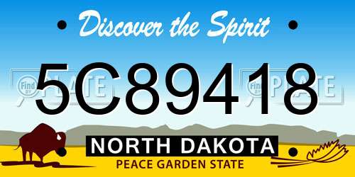 5C89418 North Dakota License Plate