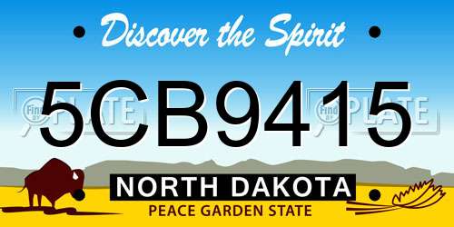 5CB9415 North Dakota License Plate