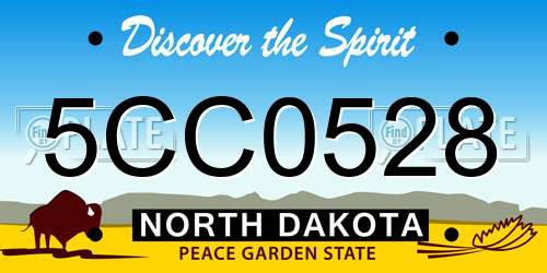 5CC0528 North Dakota License Plate