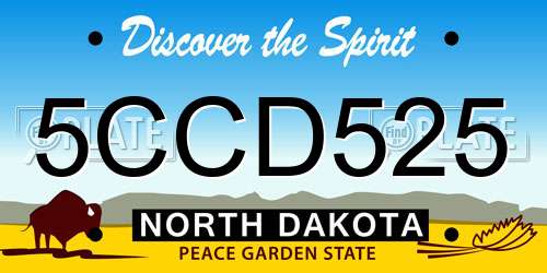 5CCD525 North Dakota License Plate