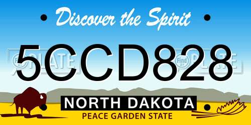 5CCD828 North Dakota License Plate