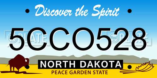 5CCO528 North Dakota License Plate