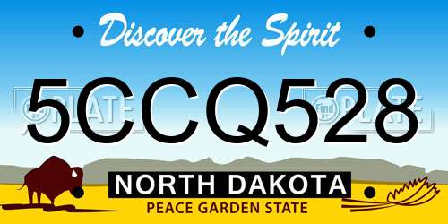 5CCQ528 North Dakota License Plate