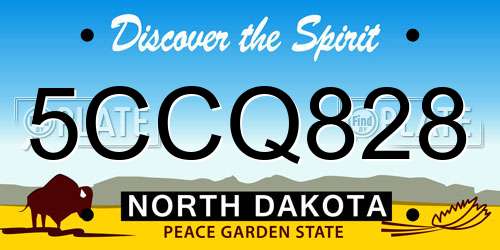 5CCQ828 North Dakota License Plate