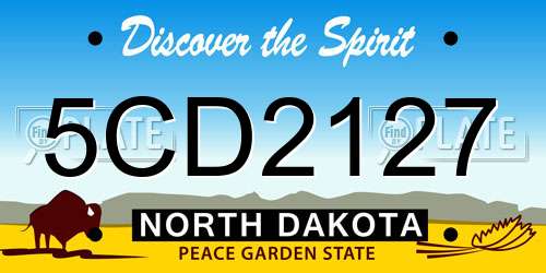 5CD2127 North Dakota License Plate