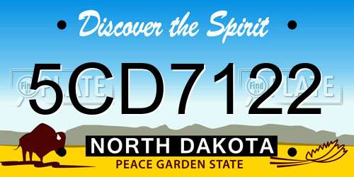 5CD7122 North Dakota License Plate