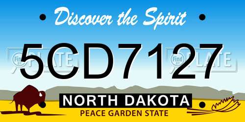 5CD7127 North Dakota License Plate