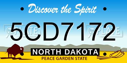 5CD7172 North Dakota License Plate