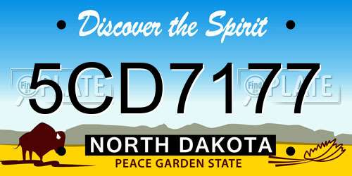 5CD7177 North Dakota License Plate