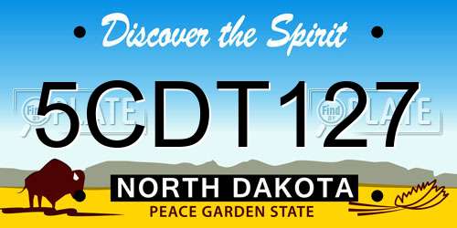 5CDT127 North Dakota License Plate