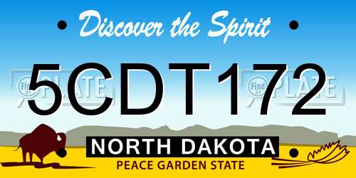 5CDT172 North Dakota License Plate