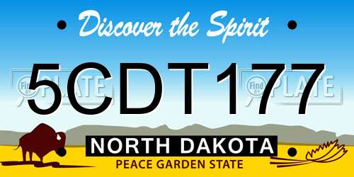 5CDT177 North Dakota License Plate