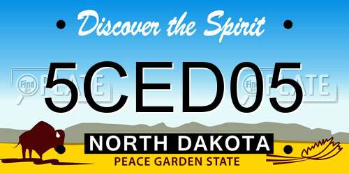 5CED05 North Dakota License Plate