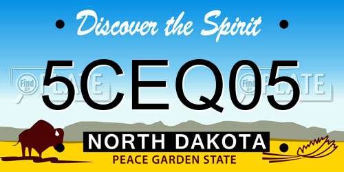 5CEQ05 North Dakota License Plate