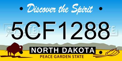 5CF1288 North Dakota License Plate