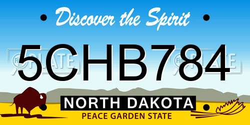 5CHB784 North Dakota License Plate