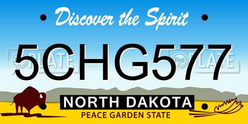 5CHG577 North Dakota License Plate