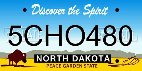 5CHO480 North Dakota License Plate