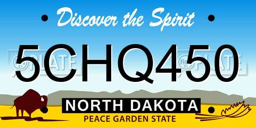 5CHQ450 North Dakota License Plate