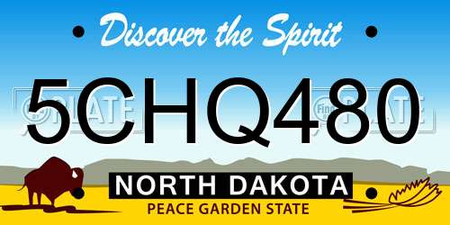 5CHQ480 North Dakota License Plate