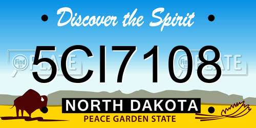 5CI7108 North Dakota License Plate