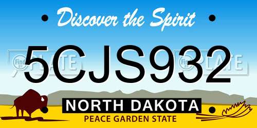 5CJS932 North Dakota License Plate