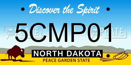 5CMP01 North Dakota License Plate