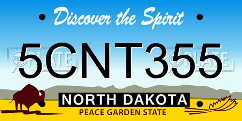 5CNT355 North Dakota License Plate