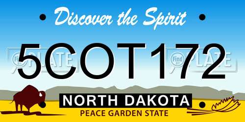 5COT172 North Dakota License Plate