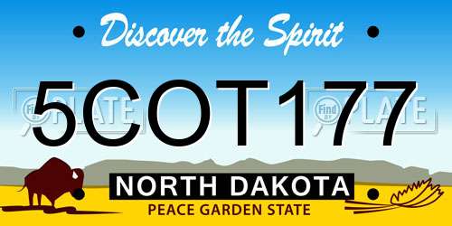 5COT177 North Dakota License Plate