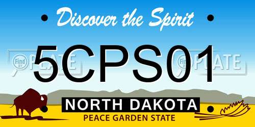 5CPS01 North Dakota License Plate