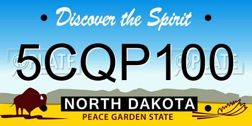 5CQP100 North Dakota License Plate