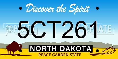 5CT261 North Dakota License Plate