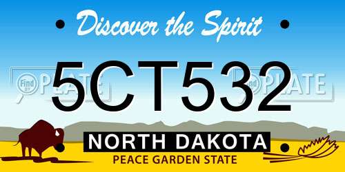 5CT532 North Dakota License Plate
