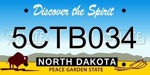 5CTB034 North Dakota License Plate