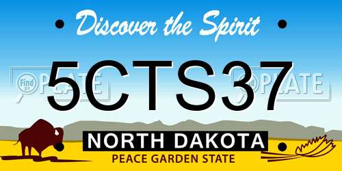 5CTS37 North Dakota License Plate