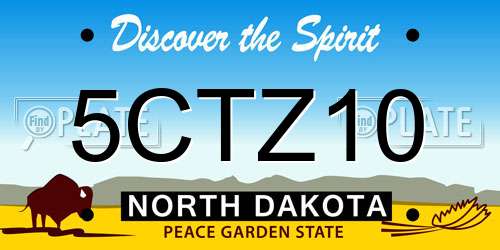 5CTZ10 North Dakota License Plate