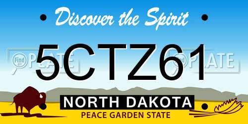 5CTZ61 North Dakota License Plate