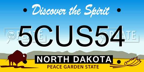 5CUS54 North Dakota License Plate