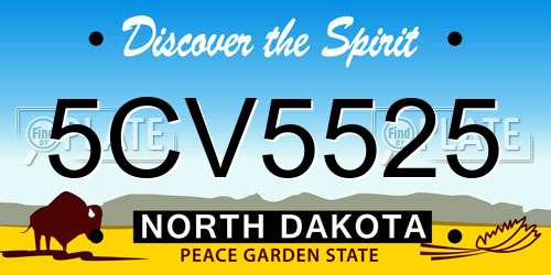 5CV5525 North Dakota License Plate