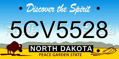 5CV5528 North Dakota License Plate