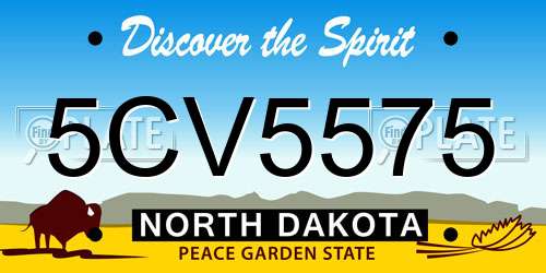 5CV5575 North Dakota License Plate
