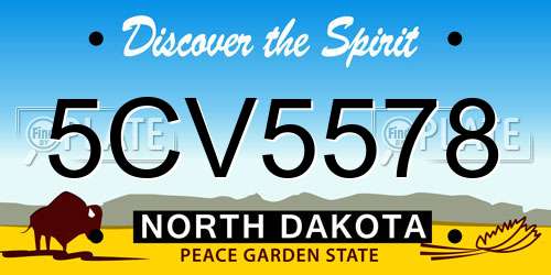 5CV5578 North Dakota License Plate