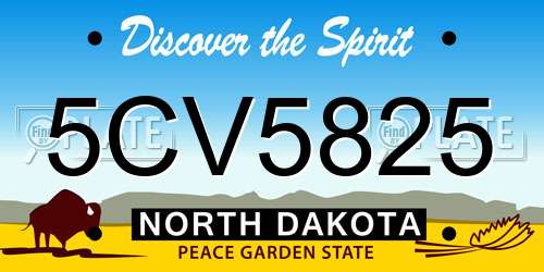 5CV5825 North Dakota License Plate