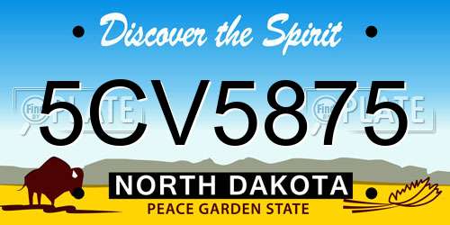 5CV5875 North Dakota License Plate