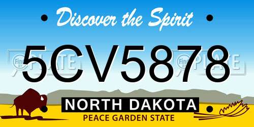 5CV5878 North Dakota License Plate