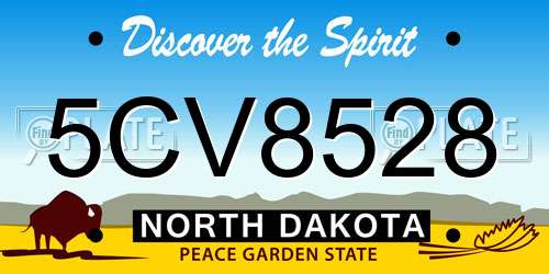5CV8528 North Dakota License Plate