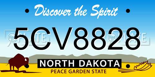 5CV8828 North Dakota License Plate